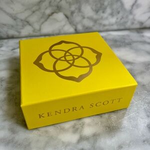 Kendra Scott Yellow Jewelry Box with Drawstring Gray Pouch
